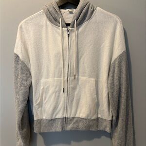 Garage Heather Gray and White Hoodie